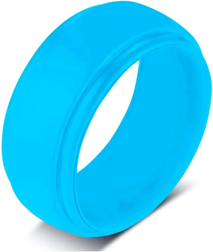 Religious Cross Christian Silicone Rings 8mm Breathable Silicone Rubber Ladder Silicone Wedding Band Engagement Rings Bible Verse Quote Faith Inspirational Rings Gift for Men Women