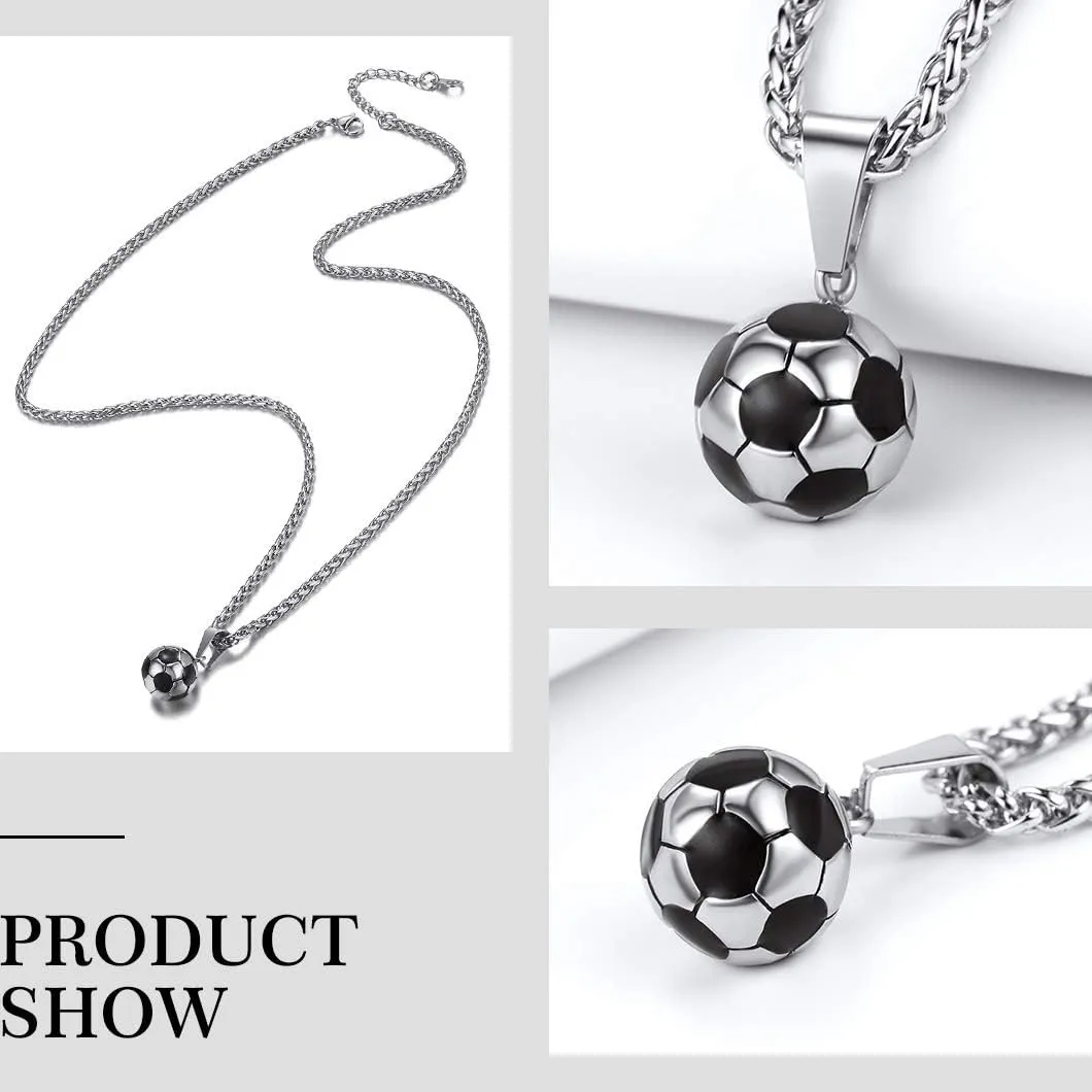 Richsteel Necklaces for Men Women Football/Basketball/Boxing Gloves/Shoes Pendant Stainless Steel Hip Hop Sports Fan Jewelry