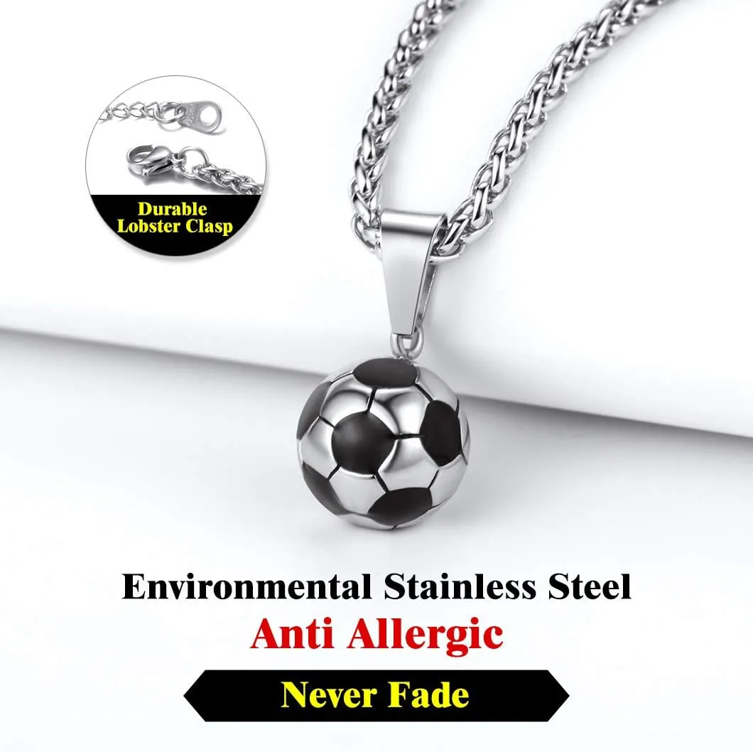 Richsteel Necklaces for Men Women Football/Basketball/Boxing Gloves/Shoes Pendant Stainless Steel Hip Hop Sports Fan Jewelry