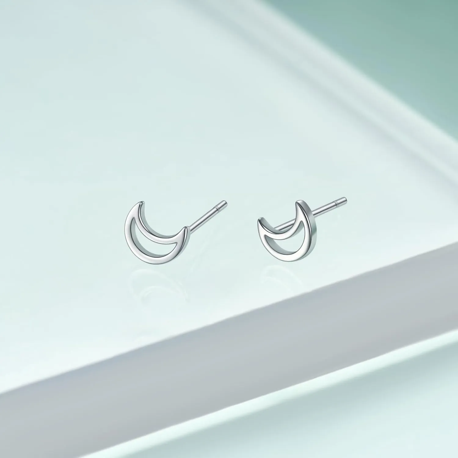 Rnivida 925 Sterling Silver Tiny Star/Crescent Moon/Petite Heart Stud Earrings for Women,Small Cut Out Star Earrings | Dainty Mini Moon Earrings for Cartilage Piercing