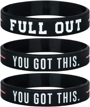 Sainstone Full Out You Got This Motivational Silicone Bracelets - Inspirational Rubber Wristbands Band Gifts for Men, Women, Teens