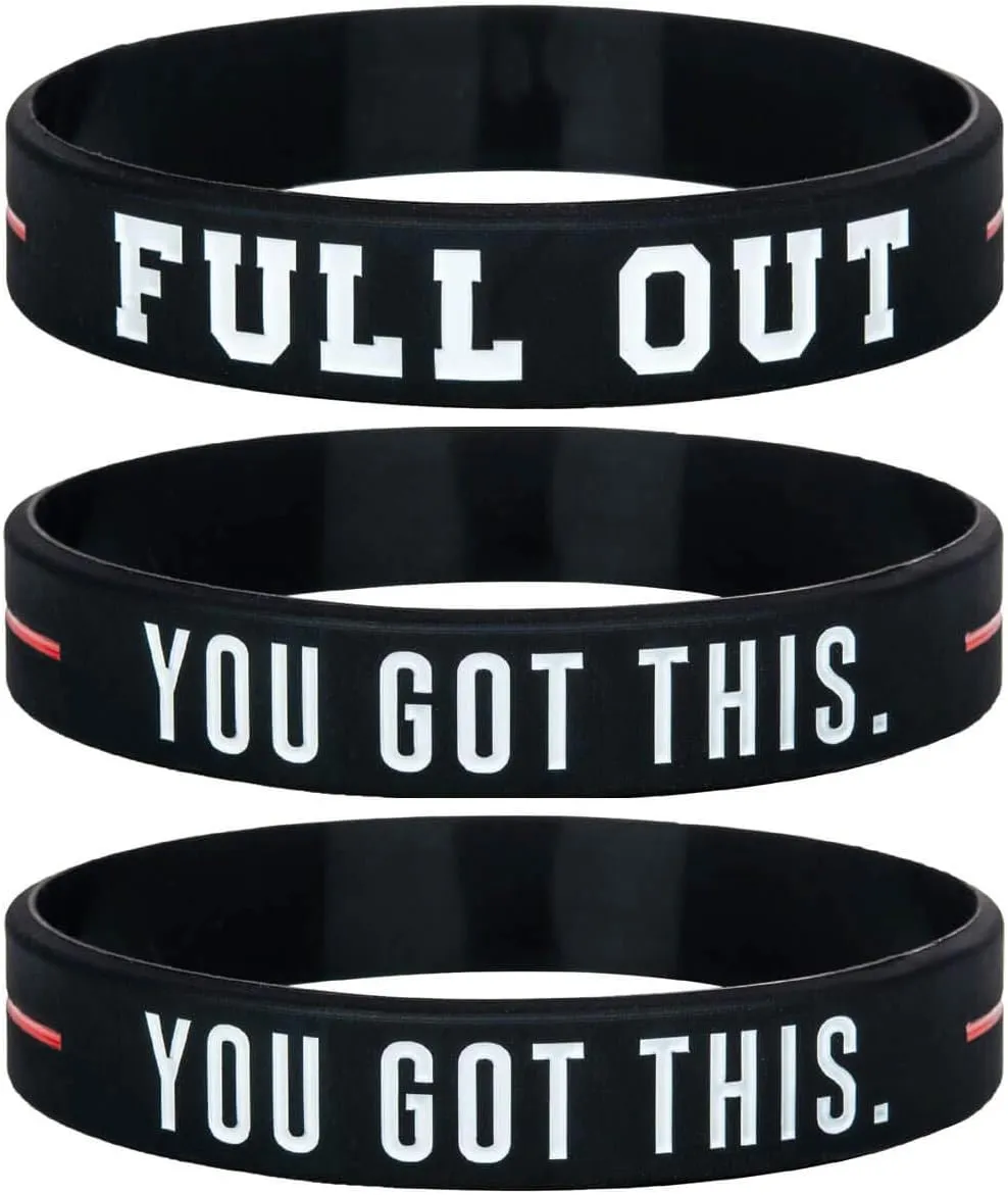 Sainstone Full Out You Got This Motivational Silicone Bracelets - Inspirational Rubber Wristbands Band Gifts for Men, Women, Teens