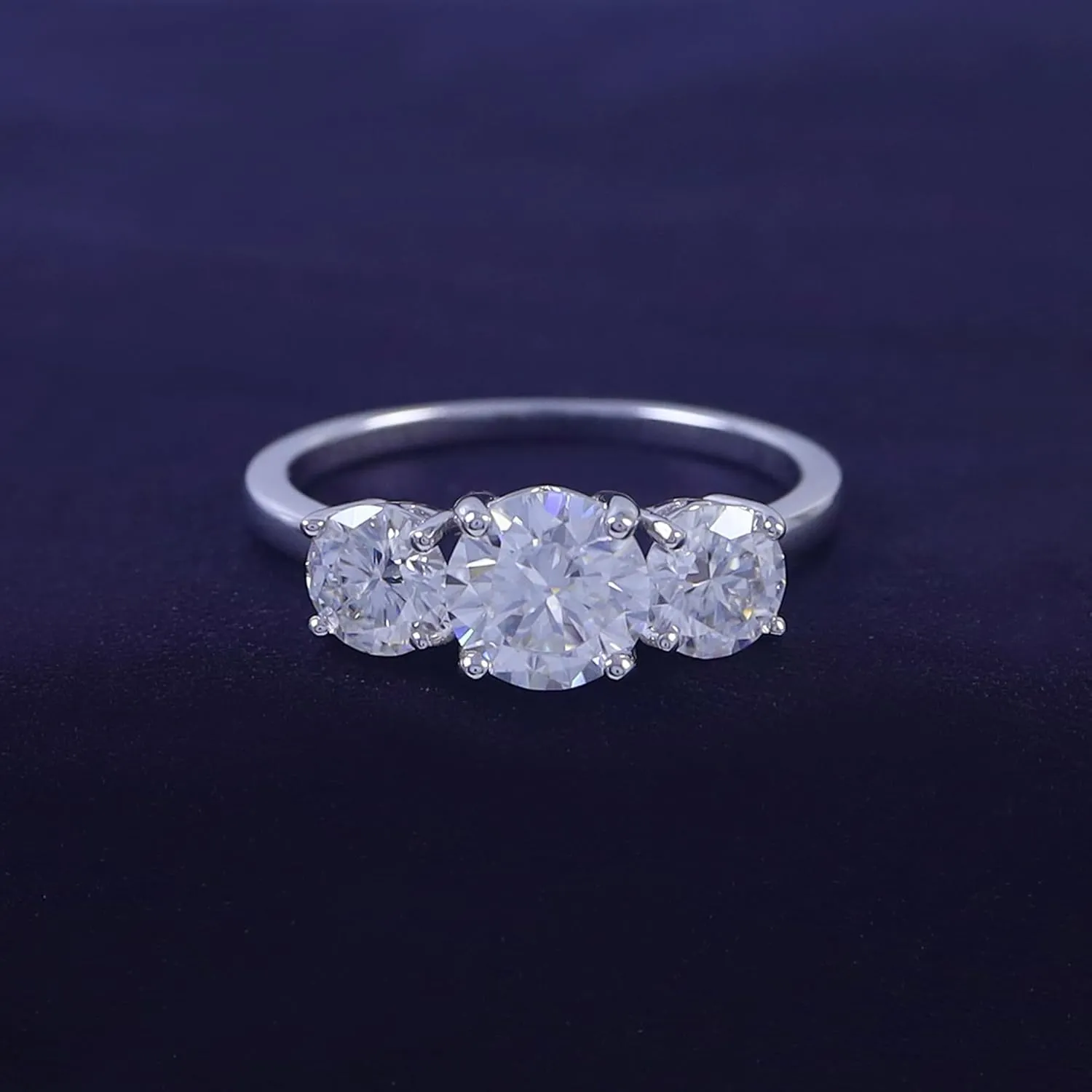 SAVEARTH DIAMONDS Moissanite Engagement Ring,Moissanite Rings for Women Couples, 2CT Lab Created Round Diamond Engagement Rings