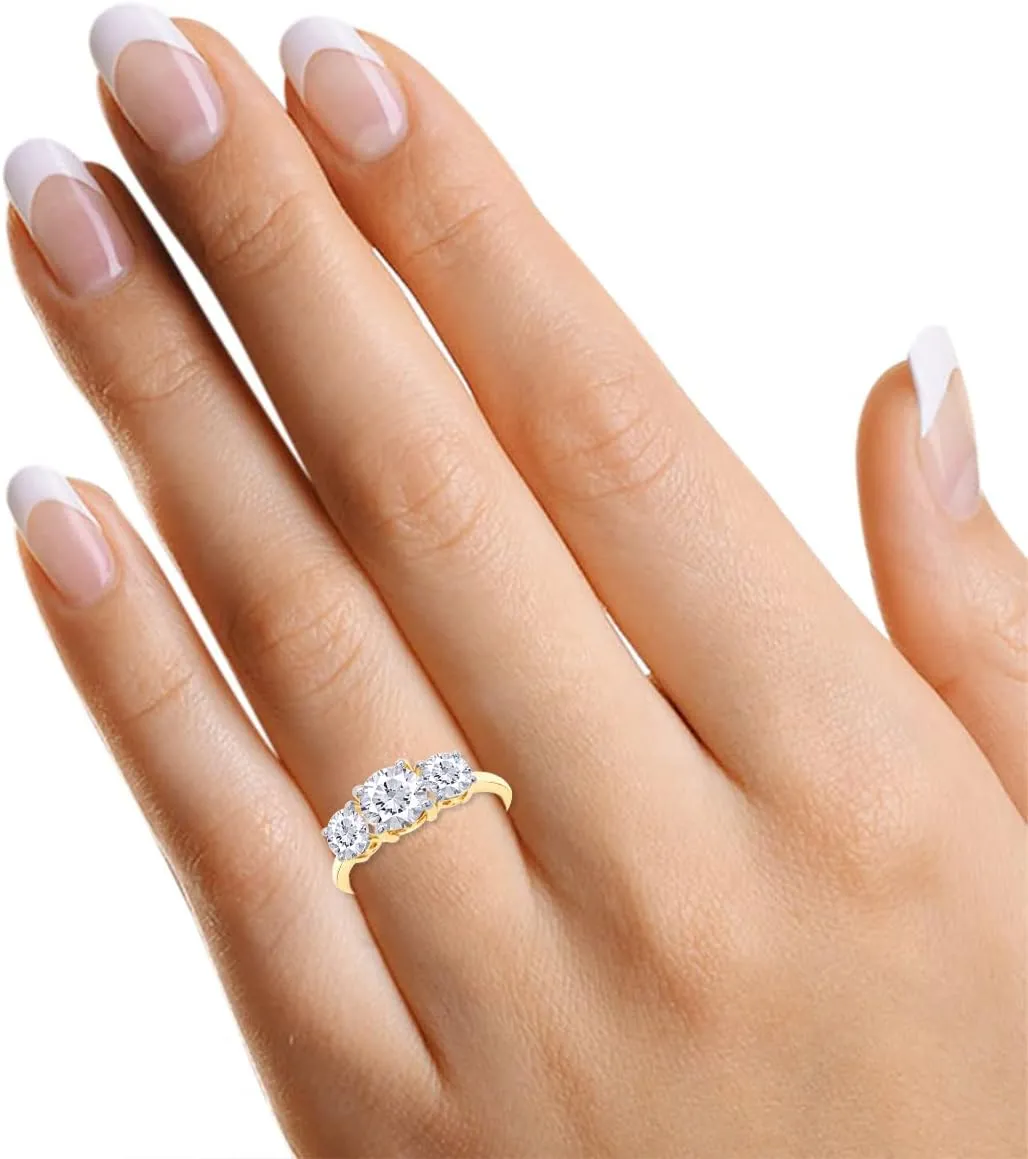 SAVEARTH DIAMONDS Moissanite Engagement Ring,Moissanite Rings for Women Couples, 2CT Lab Created Round Diamond Engagement Rings