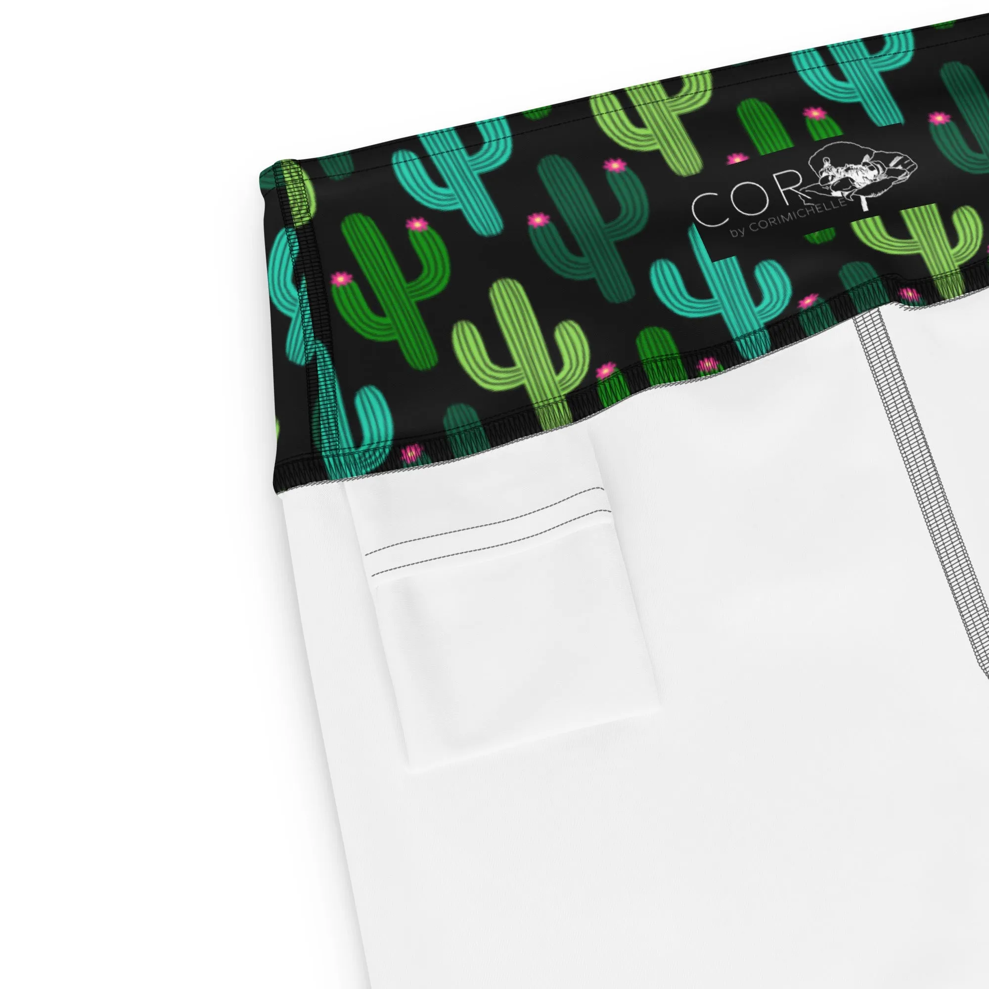 Seeking Saguaro Lizards in Black High-Waisted Yoga Shorts | Bold & Stylish