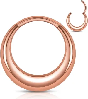 Septum Rings Hoop,16G 8mm 316L Stainless Steel Segment Nose Rings for Men, Cartilage Clicker Hoop Earrings for Rook, Daith, Tragus, Hypoallergenic for man and women