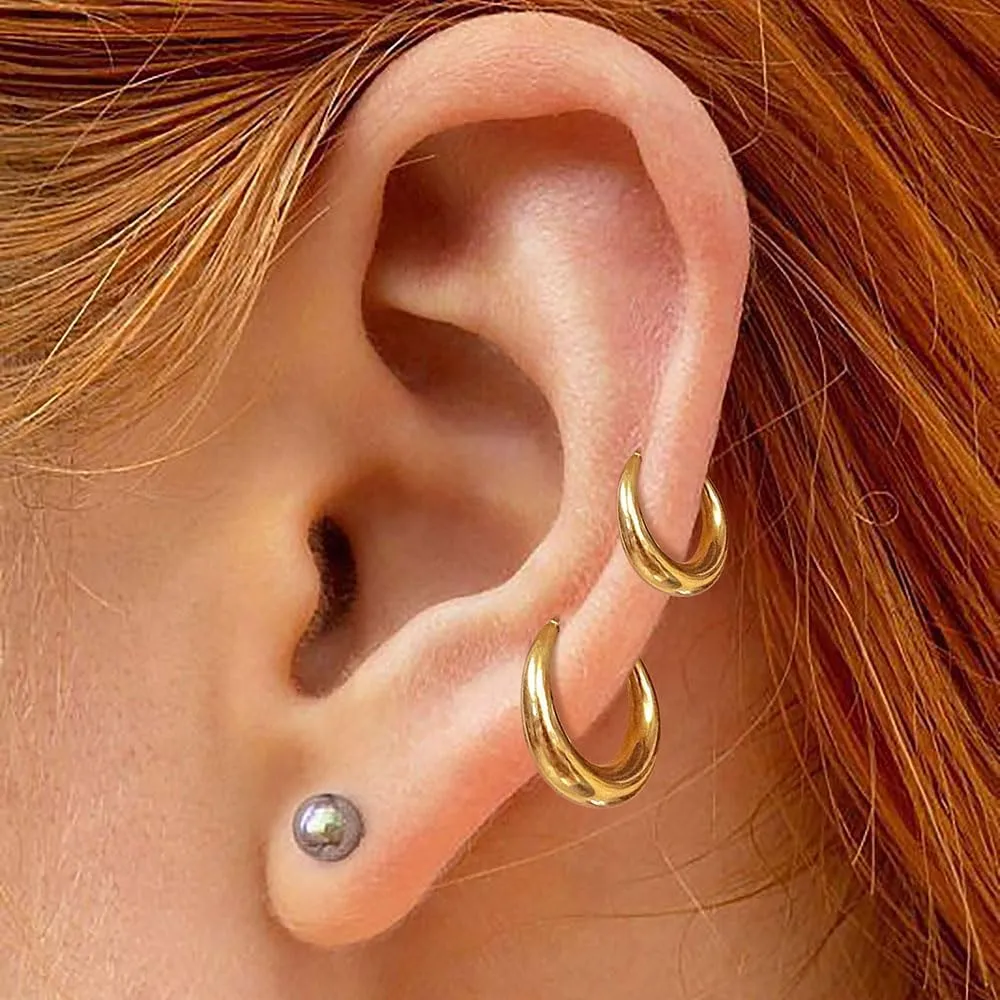 Septum Rings Hoop,16G 8mm 316L Stainless Steel Segment Nose Rings for Men, Cartilage Clicker Hoop Earrings for Rook, Daith, Tragus, Hypoallergenic for man and women