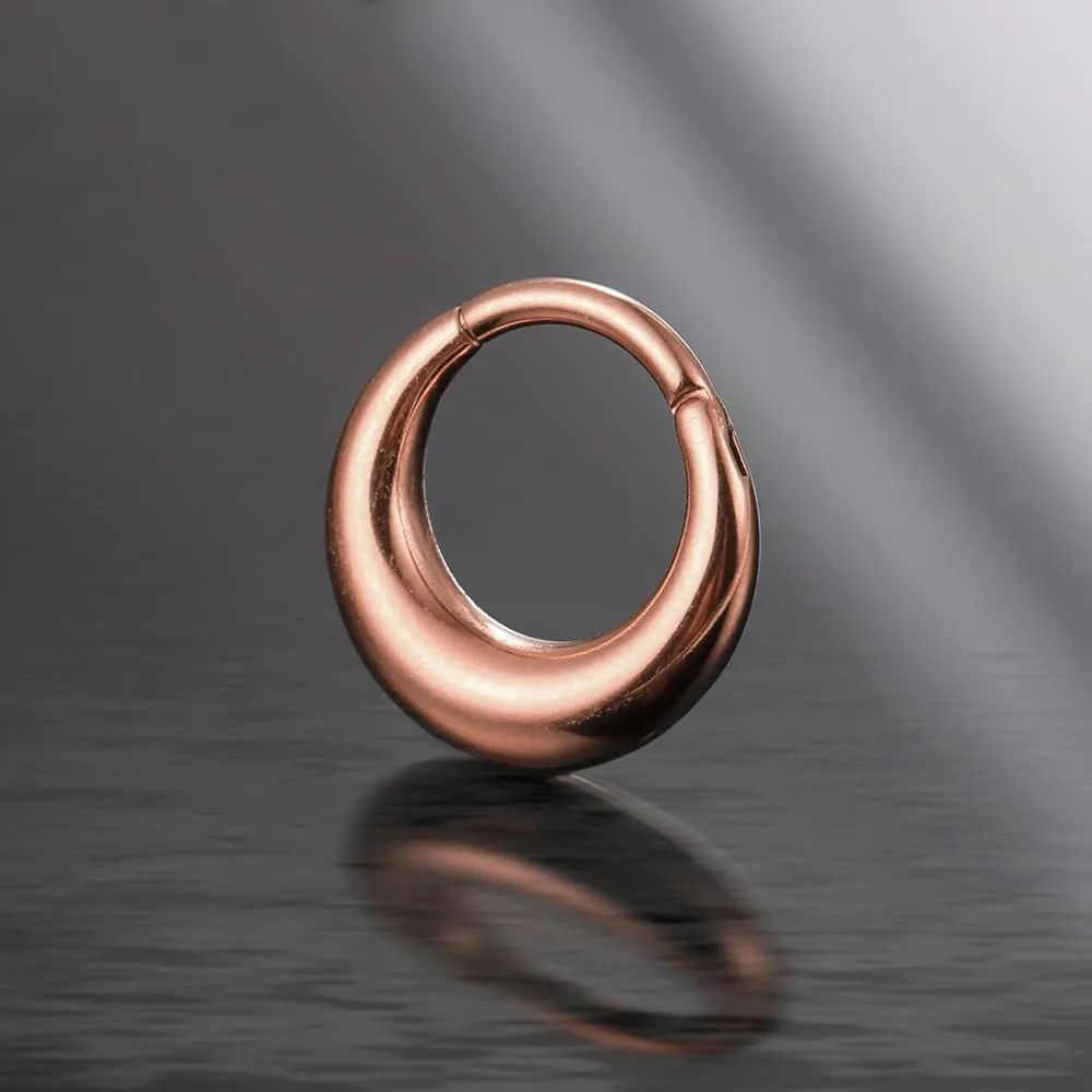 Septum Rings Hoop,16G 8mm 316L Stainless Steel Segment Nose Rings for Men, Cartilage Clicker Hoop Earrings for Rook, Daith, Tragus, Hypoallergenic for man and women