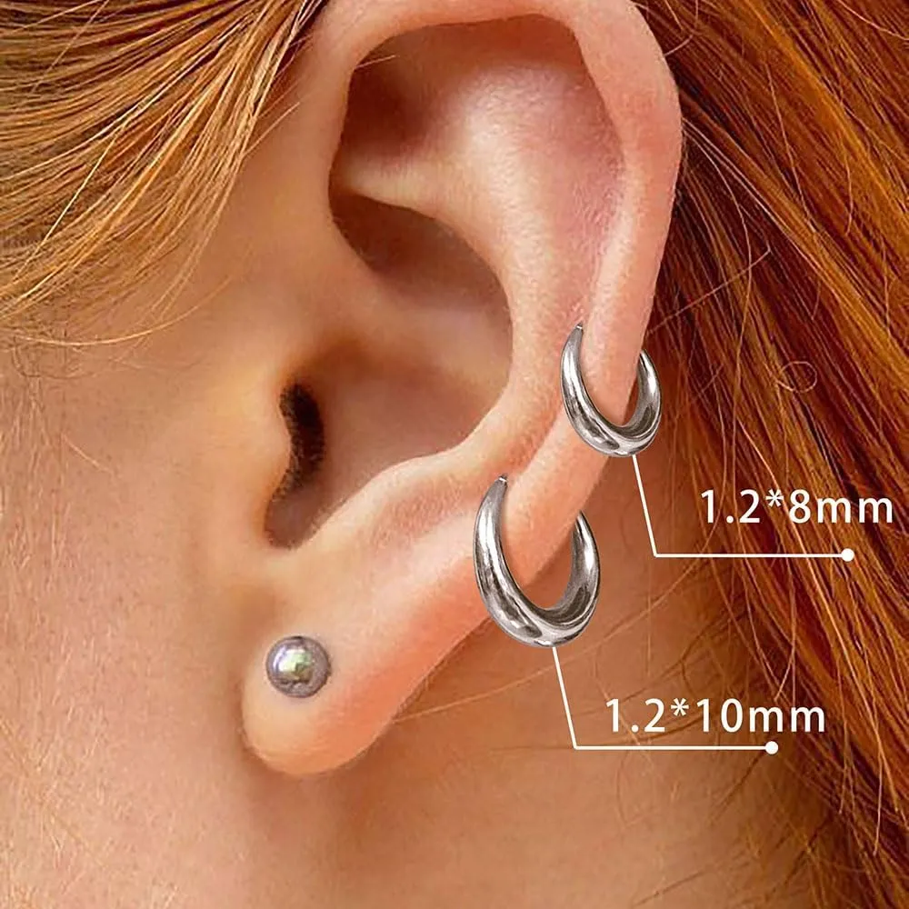 Septum Rings Hoop,16G 8mm 316L Stainless Steel Segment Nose Rings for Men, Cartilage Clicker Hoop Earrings for Rook, Daith, Tragus, Hypoallergenic for man and women
