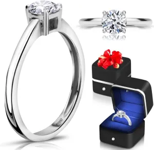 SHOP LC DELIVERING JOY Lab Grown Diamond Rings for Women Crafted with Real Platinum - Lab Grown Promise Ring Jewelry Gifts 0.5 Carat Size - 9 Birthday Gifts