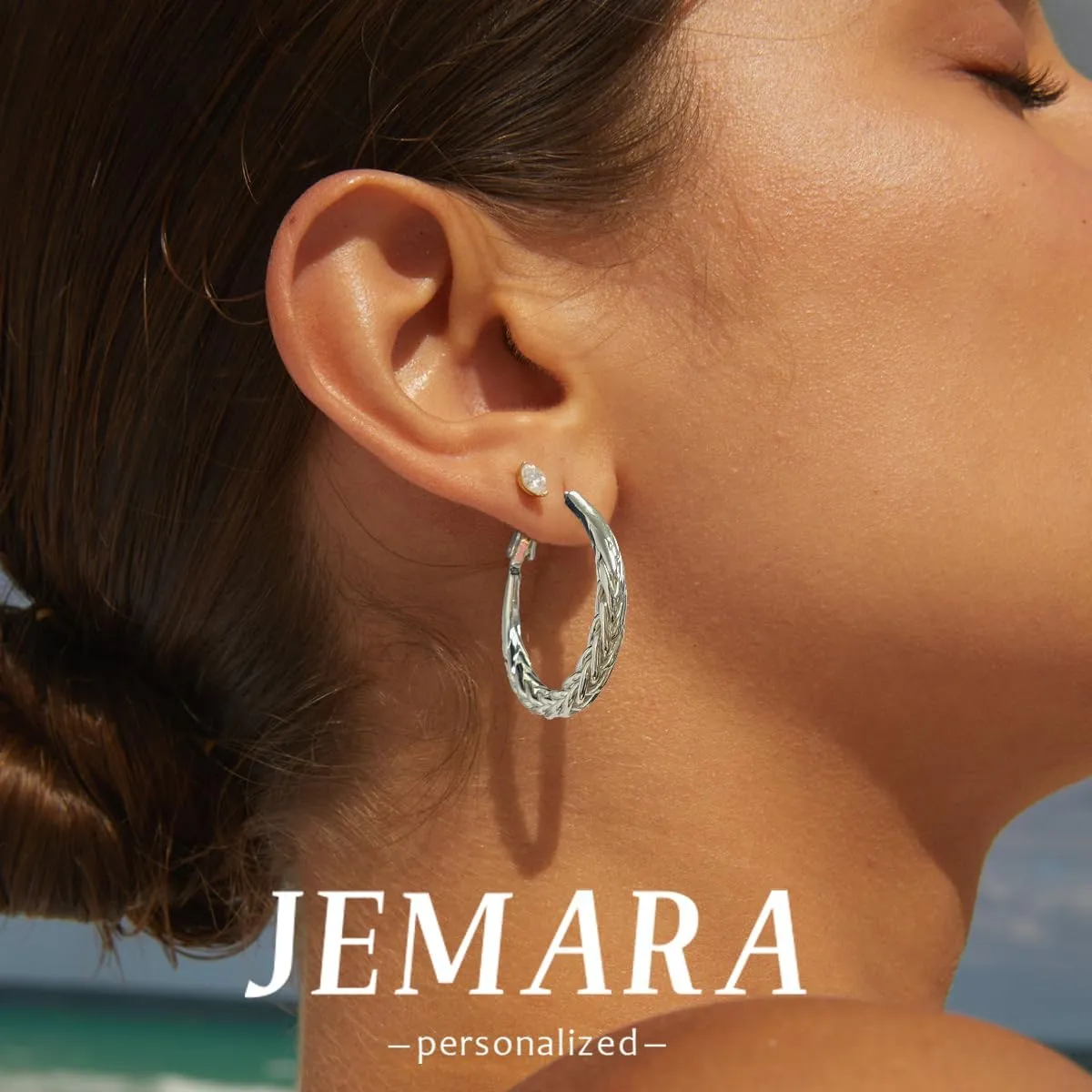 Silver Hoop Earrings for Women Trendy Hypoallergenic 925 Sterling Silver Post Hoop Earrings Lightweight Thick Twisted Large Silver Hoop Earrings 30/40/50MM