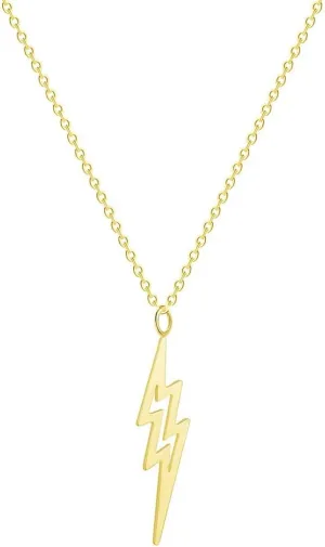 Simple Stainless Steel Flash Lightning Bolt Choker Necklace Cute Thunder Strike Pendant Necklaces for Women Jewelry