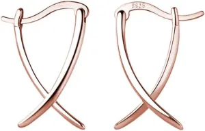 SLUYNZ 925 Sterling Silver X Hoop Earrings for Women Teens Minimalist Hoop Earrings Huggie
