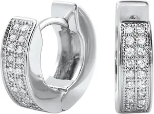 Small Iced CZ Hoops with Cubic Zirconia 14K White Gold Plated 925 Sterling Silver Ear Cuff 12mm Huggie Hoop Earrings Wonderful Gift Choice for Men And Women