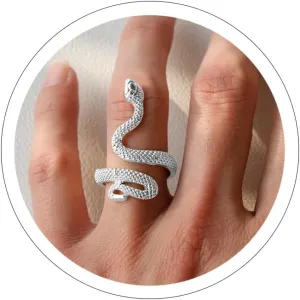 Snake Ring Silver Snake Rings for Women Phoenix Ring Adjustable Vintage Rings Punk Goth Rings Gold Snake Silver Ring Set Snake Jewelry