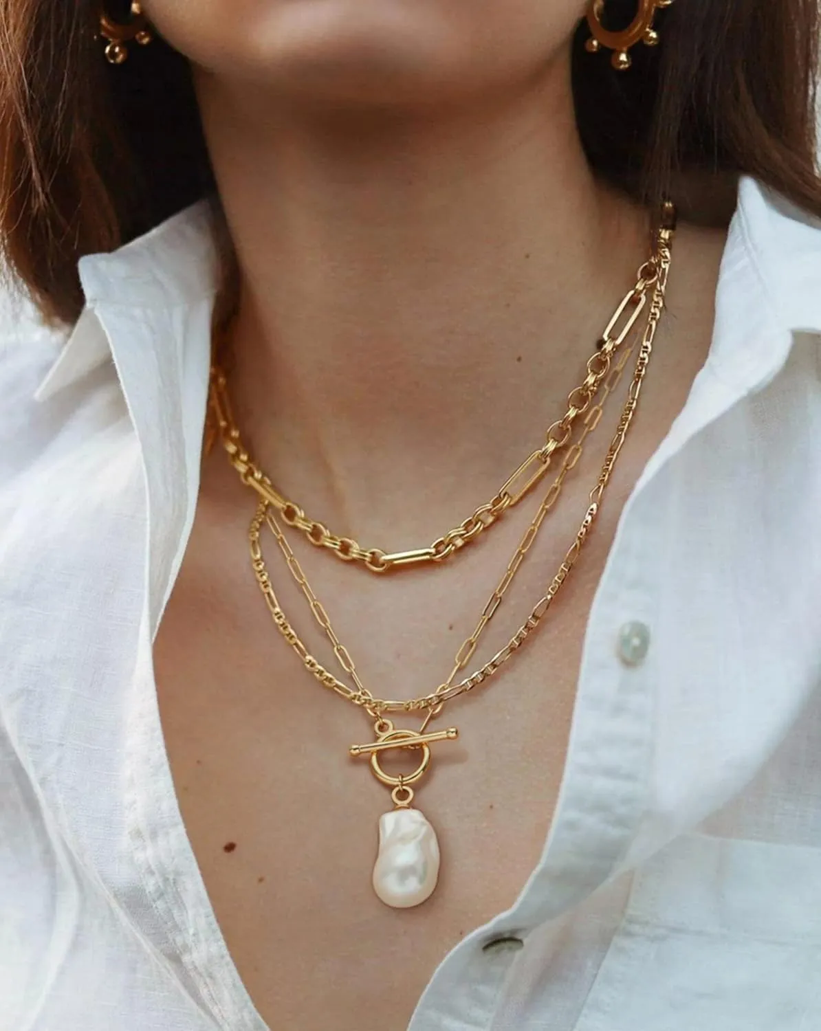 SOFYBJA Saint Benedict Necklace Drop 18K Gold Toggle Medallion Coin Cross Pendant Necklaces Religious Jewelry Catholic Gift for Women