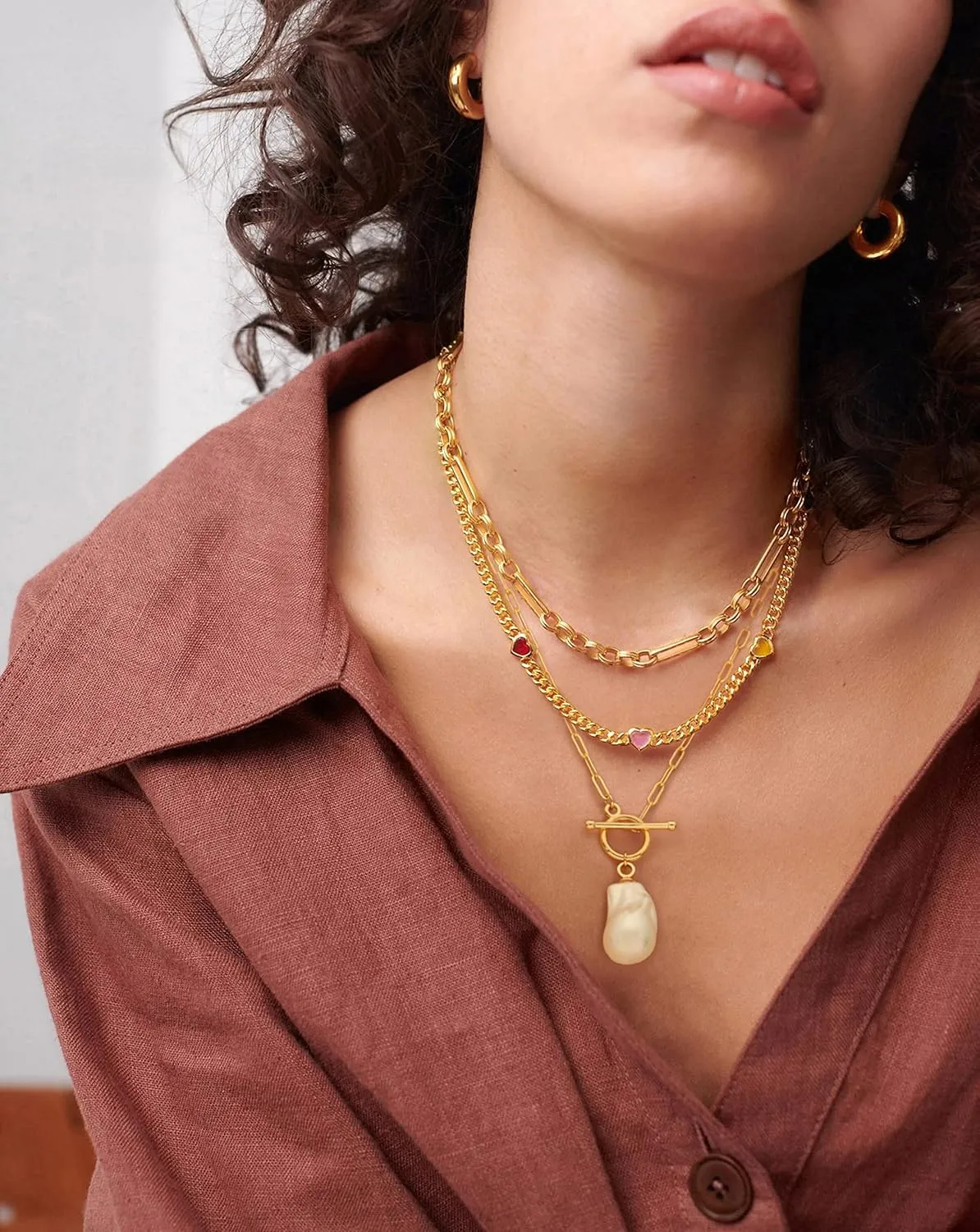 SOFYBJA Saint Benedict Necklace Drop 18K Gold Toggle Medallion Coin Cross Pendant Necklaces Religious Jewelry Catholic Gift for Women