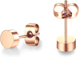 Stainless Steel Rose Gold Plated Minimalist Tiny Pearl Circle Dot Round Ball Stud Earrings Jewelry For Women