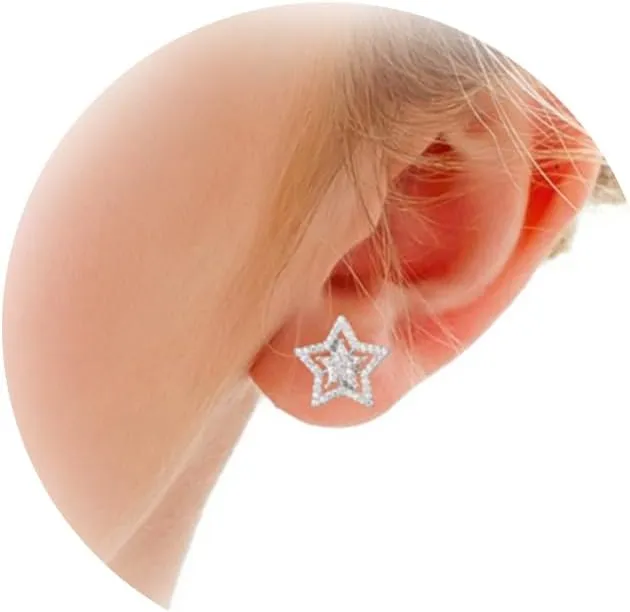 Star Earrings for Women Hypoallergenic Cubic Zirconia Stud Earrings Bride Star Stud Earring Prom Bridesmaid Party Stud Earring Dainty Trendy Gifts Stuff for Men Herstar Jewelry