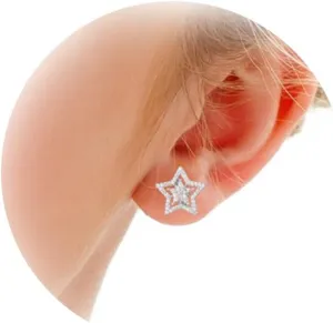 Star Earrings for Women Hypoallergenic Cubic Zirconia Stud Earrings Bride Star Stud Earring Prom Bridesmaid Party Stud Earring Dainty Trendy Gifts Stuff for Men Herstar Jewelry