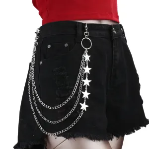 Stars Waist Chain Belt - Trendy Hip Hop Punk Pants Chain Accessory