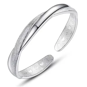 Sterling Silver Cuff Bracelets for Women, Handmade Bracelet for Women, Silver Bangle Bracelets for Women, Mom Gifts, Valentines Day Gifts (Silver cuff-3)
