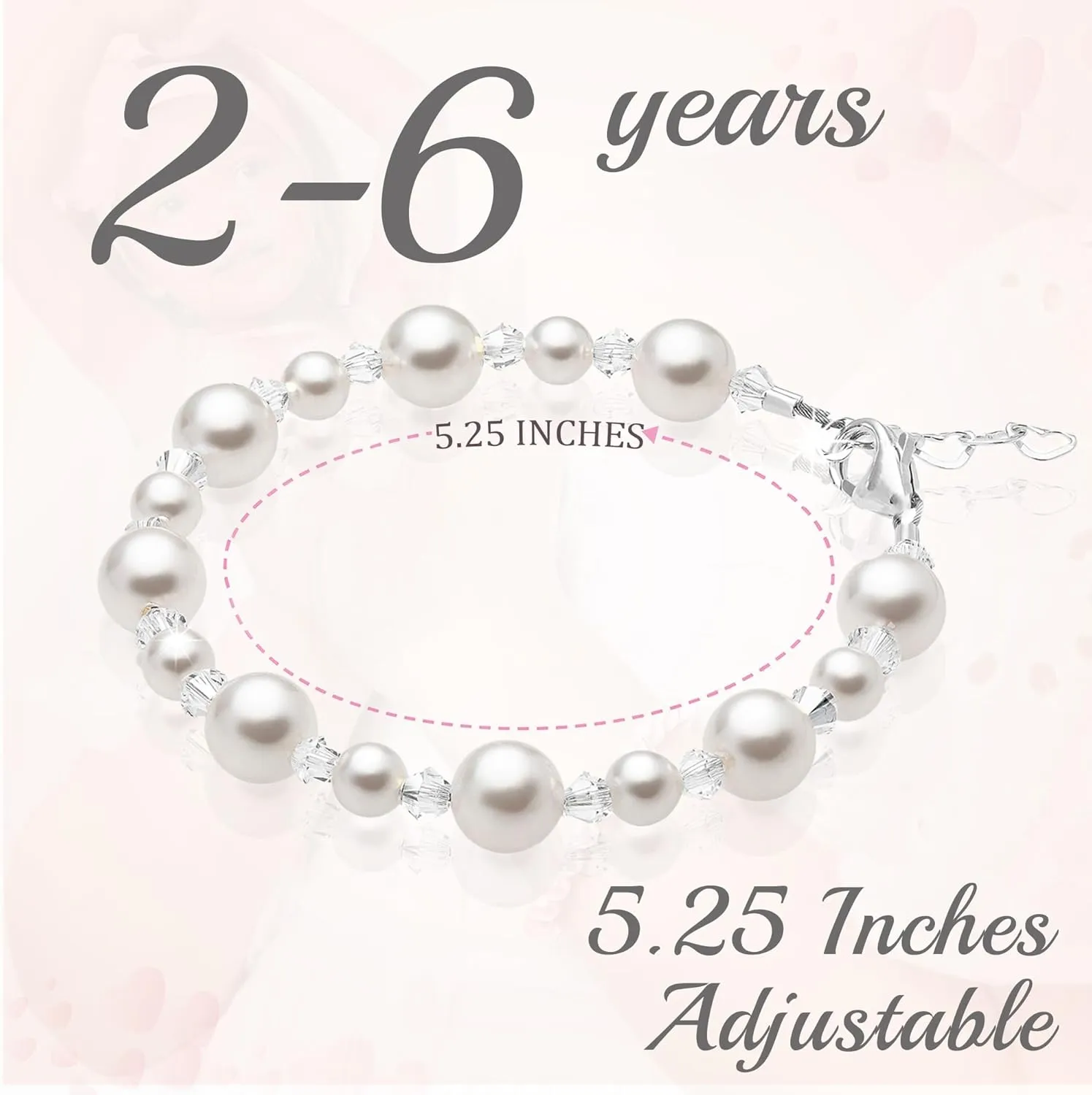 Sterling Silver Jewelry Newborn Baby Bracelets for Infant Girls, White Pearl Bracelet for Girls, Baby Girl Gifts, Toddler Bracelets, little Girl Jewelry, Birthday Gifts