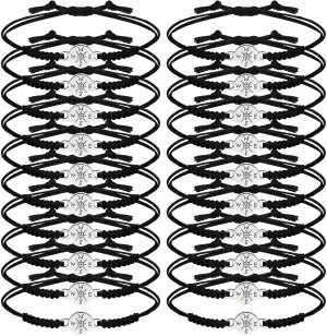 Sureio 12 Pcs 2025 Graduation Gift Bulk for Her Him Graduation Bracelet Adjustable Compass Bracelets End of Year Gift to Student from Teacher for College High School Middle School Grads
