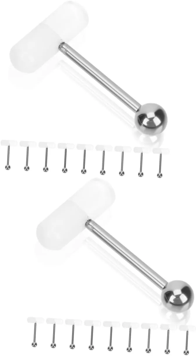 TENDYCOCO 20 Pcs Pill Tongue Ring Body Piercing Jewelry Body Jewlery Body Jewelry Belly Button Rings Eyebrow
