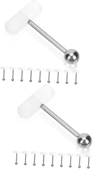 TENDYCOCO 20 Pcs Pill Tongue Ring Body Piercing Jewelry Body Jewlery Body Jewelry Belly Button Rings Eyebrow