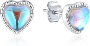 Titanium Heart Earrings for Women Girls Hypoallergenic Pure Titanium Implant Grade Earrings for Sensitive Ears,Surgical Stainless Steel Stud Earrings Valentines Day Jewelry Gift