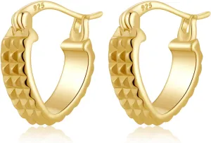 ToHeart 14k Gold Hoop Earrings Heart Hoop Earrings for Womens | Hypoallergenic Lightweight Sweet Love Heart Earrings