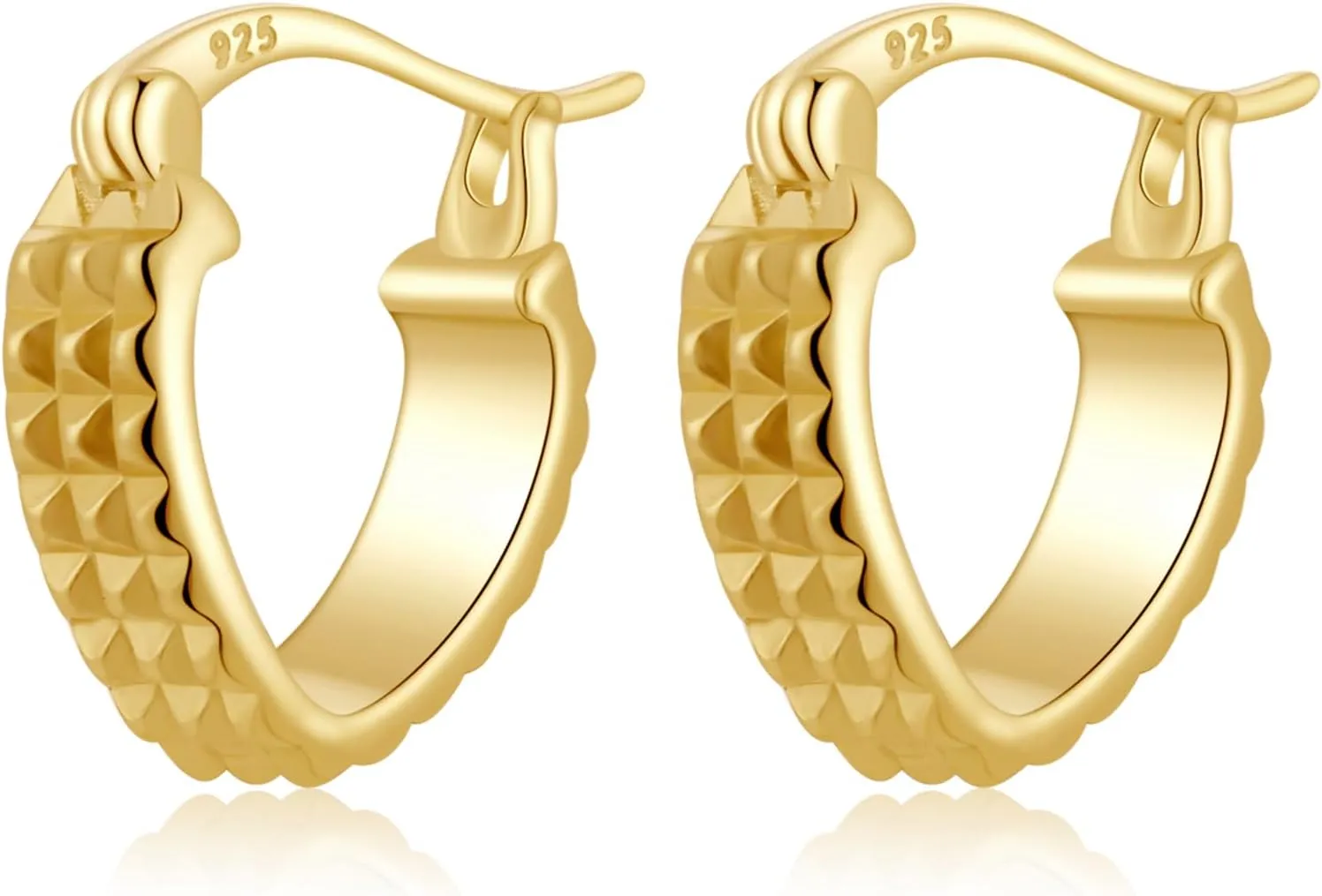 ToHeart 14k Gold Hoop Earrings Heart Hoop Earrings for Womens | Hypoallergenic Lightweight Sweet Love Heart Earrings