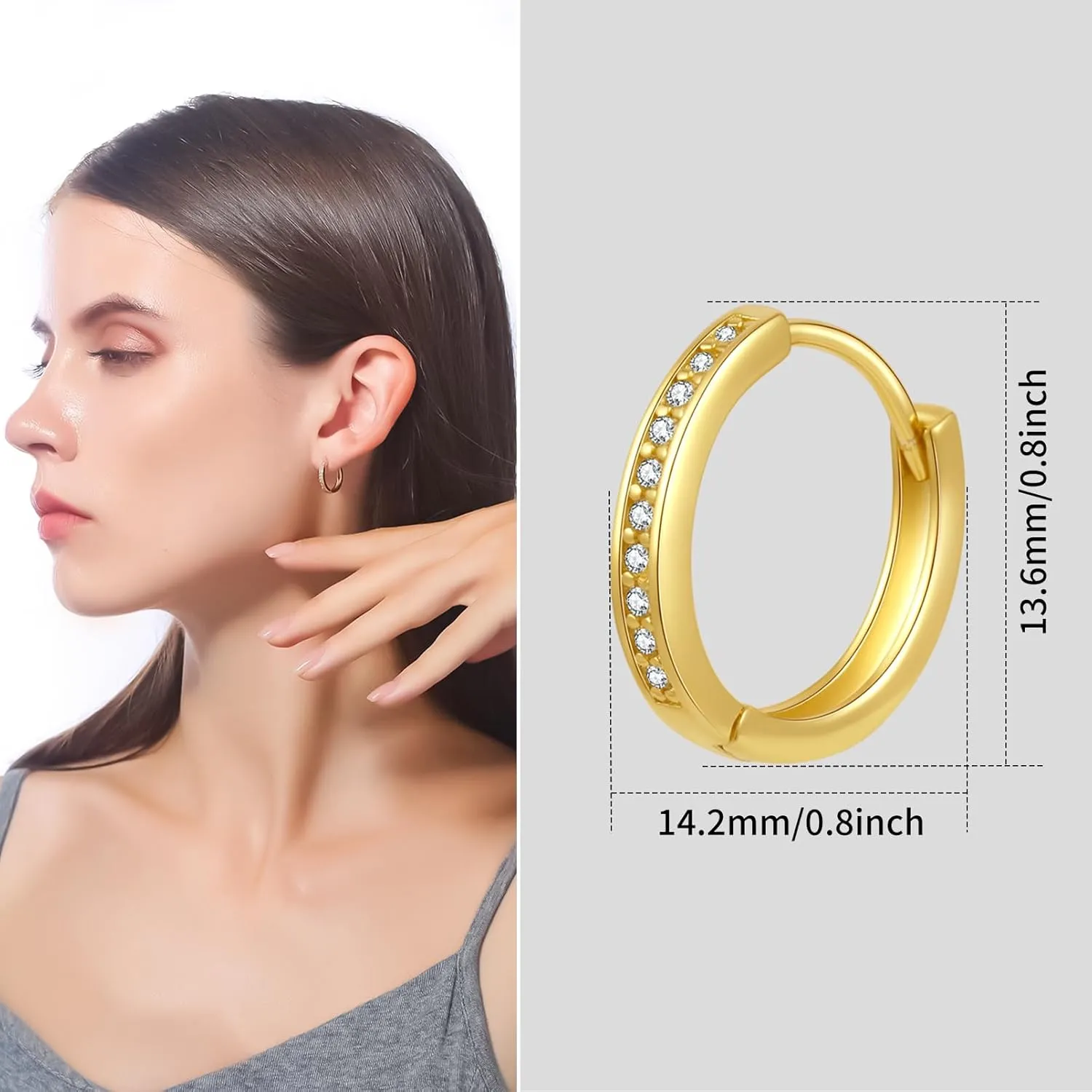 ToHeart Gold Huggies Earrings for Women Small Gold Hoop Earrings