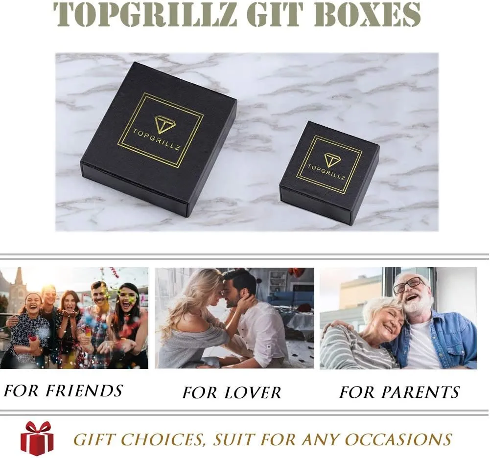 TOPGRILLZ Rings for Men - Men's 14K Gold Plated Brass, Chunky Faux Diamond Band Ring for Women, Unisex, 9mm - 2 Rows Round Cubic Zirconia Eternity