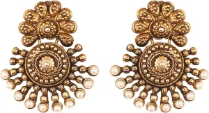 Touchstone Indian Bollywood Ancient Southern Jewelry Inspired Bridal Jewelry Earrings For Women.