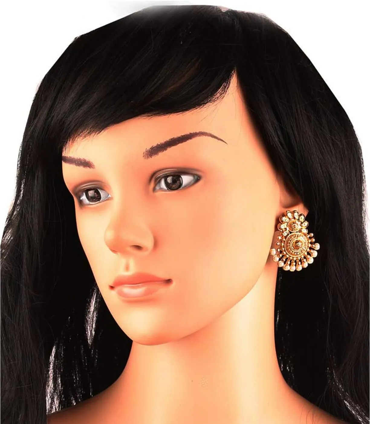 Touchstone Indian Bollywood Ancient Southern Jewelry Inspired Bridal Jewelry Earrings For Women.