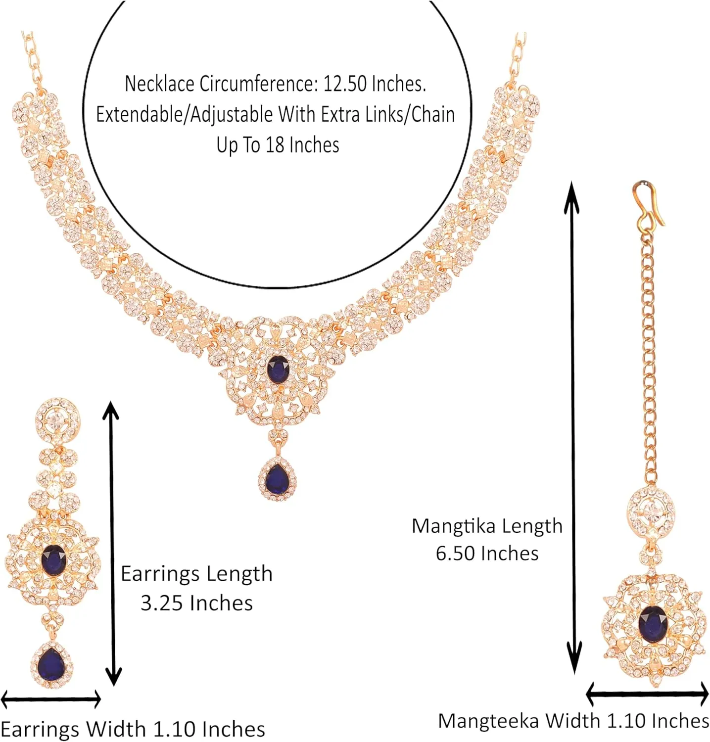 Touchstone Indian Bollywood Desire Enchanting Floral Diamond Studded Look Rhinestone Bridal Designer Jewelry Necklace Set In Gold or White Tone For Women.
