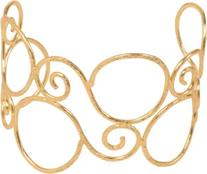 Touchstone Indian Bollywood Desire Handcrafted Fine Workmanship Stylish Free Size Designer Jewelry Cuff Bracelet in Copper Or Gold Tone for Women.