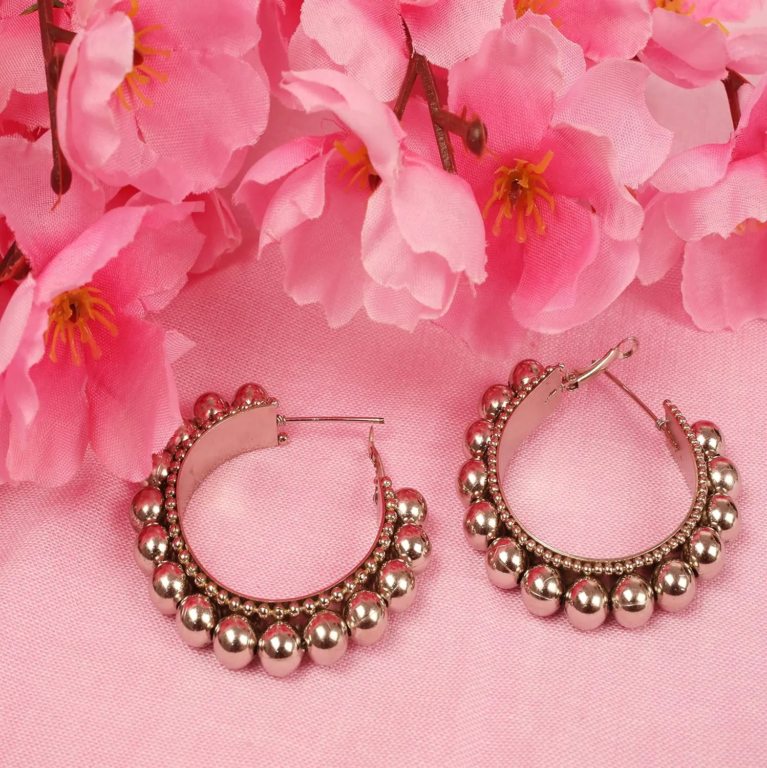 Touchstone Indian Bollywood Exclusively Handcrafted Designer Jewelry Earring in Oxidized Silver Tone for Women.