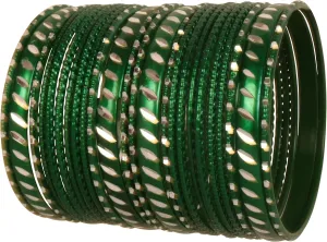 Touchstone Indian Bollywood Fashion Handcrafted Cut Metal Grain Work Textured Wrist Beautifier Magical Designer Jewelry Bangle Bracelets. Set of 24. for Women.