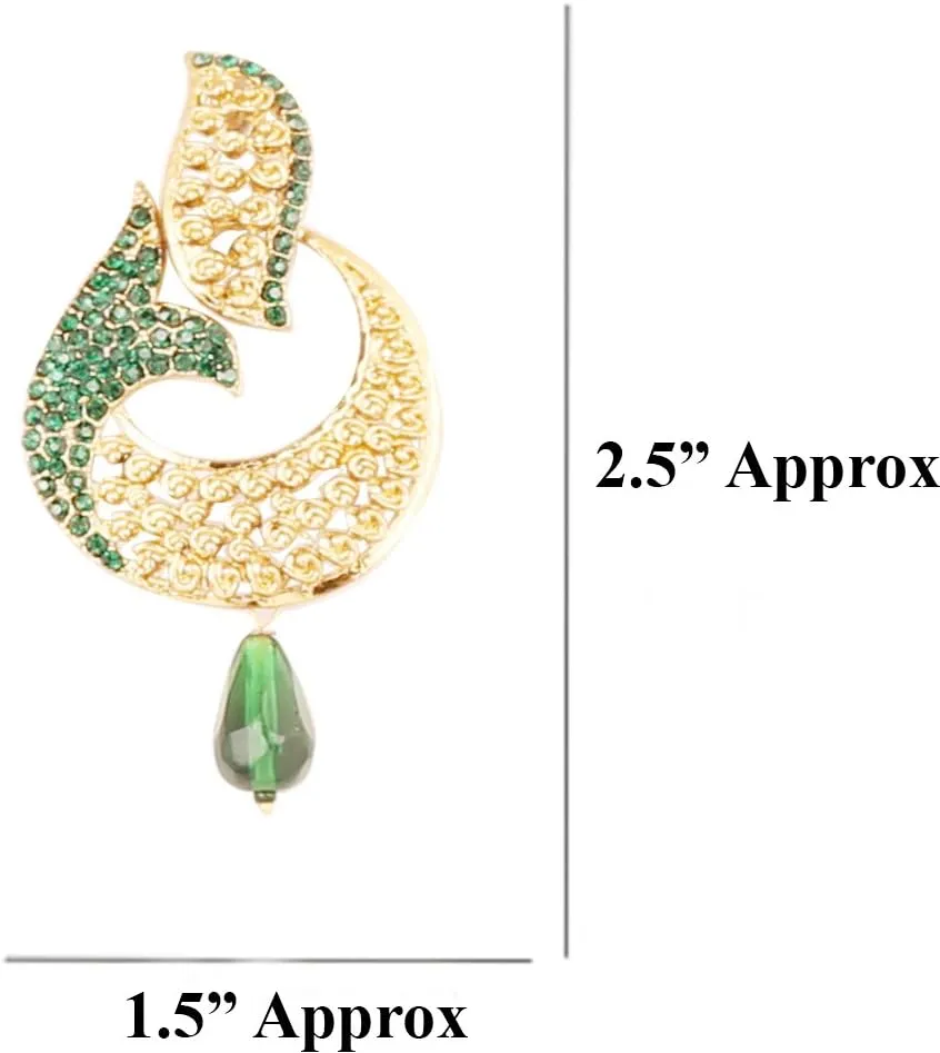 Touchstone Indian bollywood fish designer dridal jewelry long chandelier earrings in antique gold tone for women.