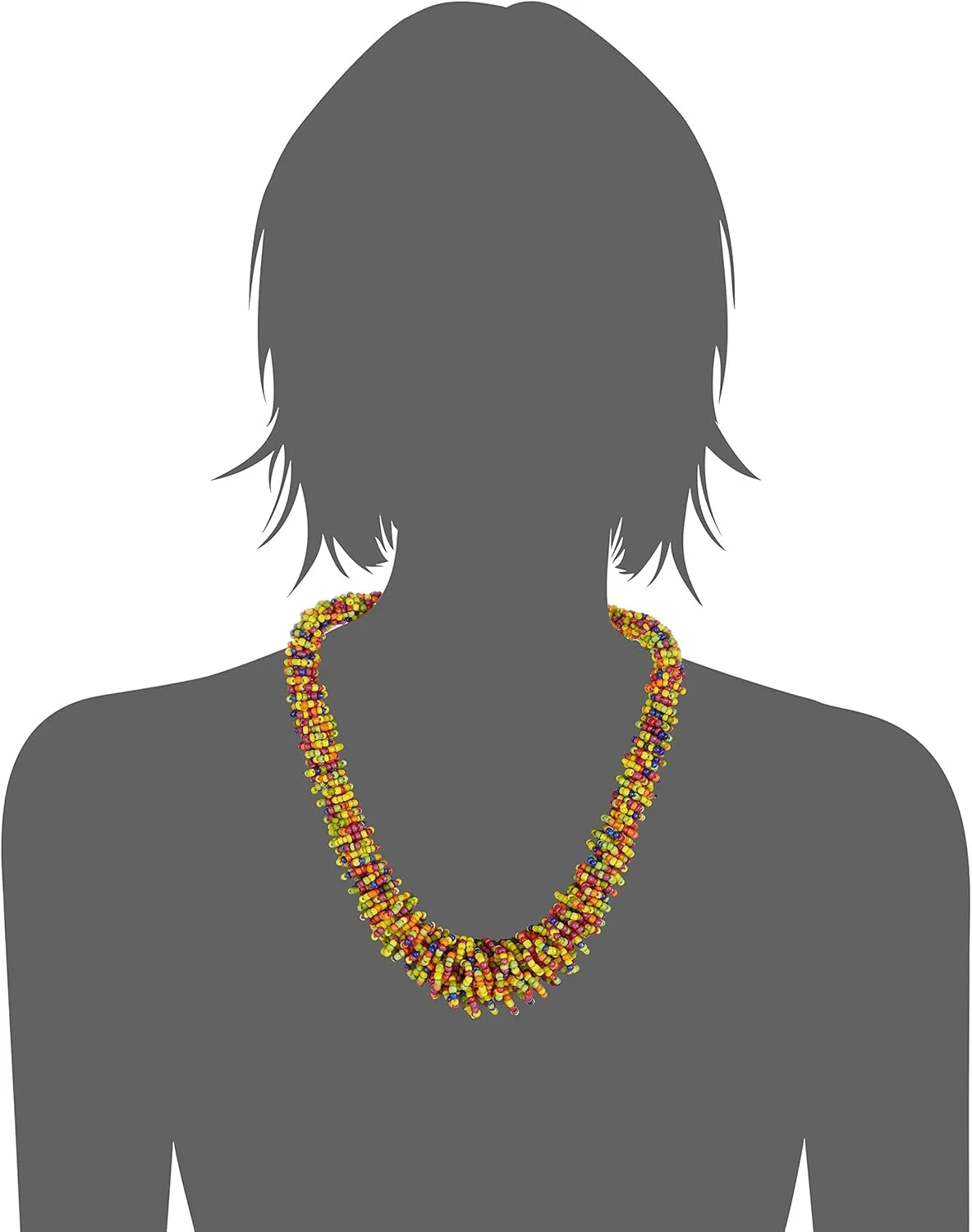 Touchstone Indian Bollywood Fresh Fashion Desire Exclusively Handcrafted Colourful Glass Beads Designer Jewelry Trendy Necklace for Women.