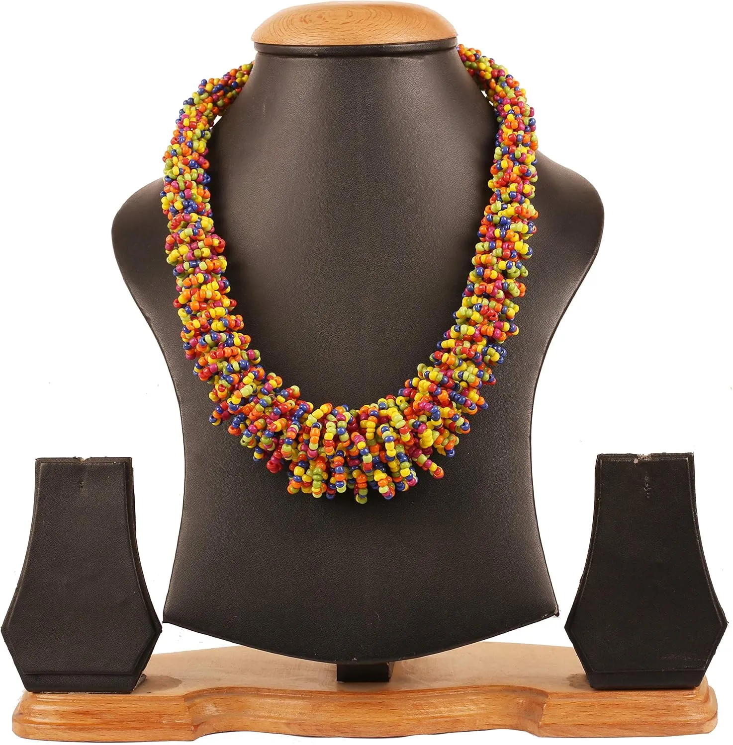 Touchstone Indian Bollywood Fresh Fashion Desire Exclusively Handcrafted Colourful Glass Beads Designer Jewelry Trendy Necklace for Women.