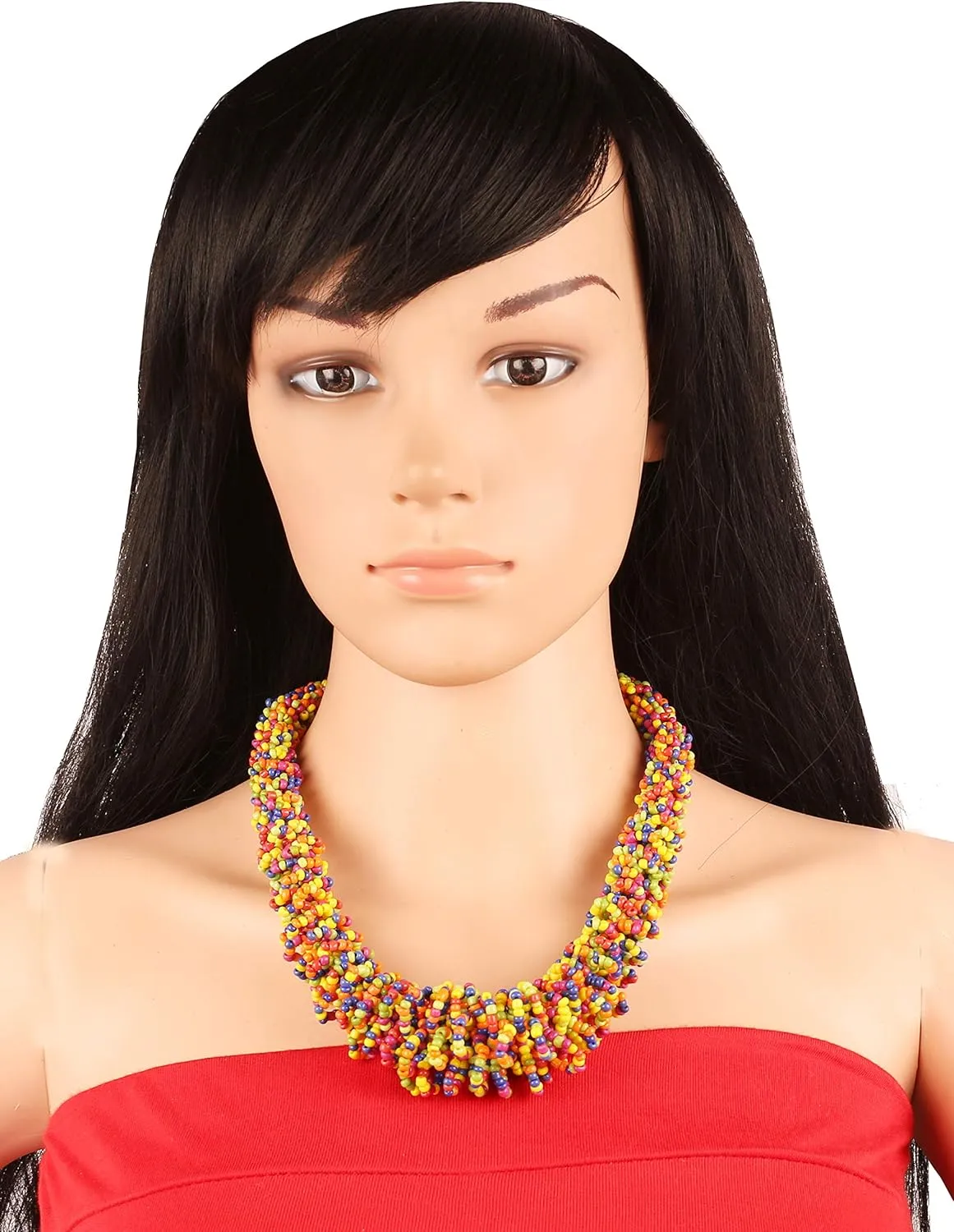 Touchstone Indian Bollywood Fresh Fashion Desire Exclusively Handcrafted Colourful Glass Beads Designer Jewelry Trendy Necklace for Women.