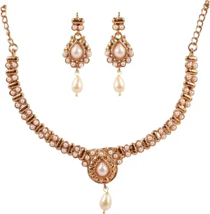 Touchstone Indian Bollywood Traditional Handcrafted Colourful Designer Jewelry Necklace Set In Antique Gold or White Tone For Women.