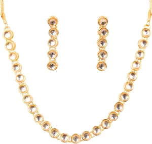 Touchstone Indian Bollywood Traditional Handcrafted Ethnic Designer Jewelry Necklace Set in Gold Or White Tone for Women.