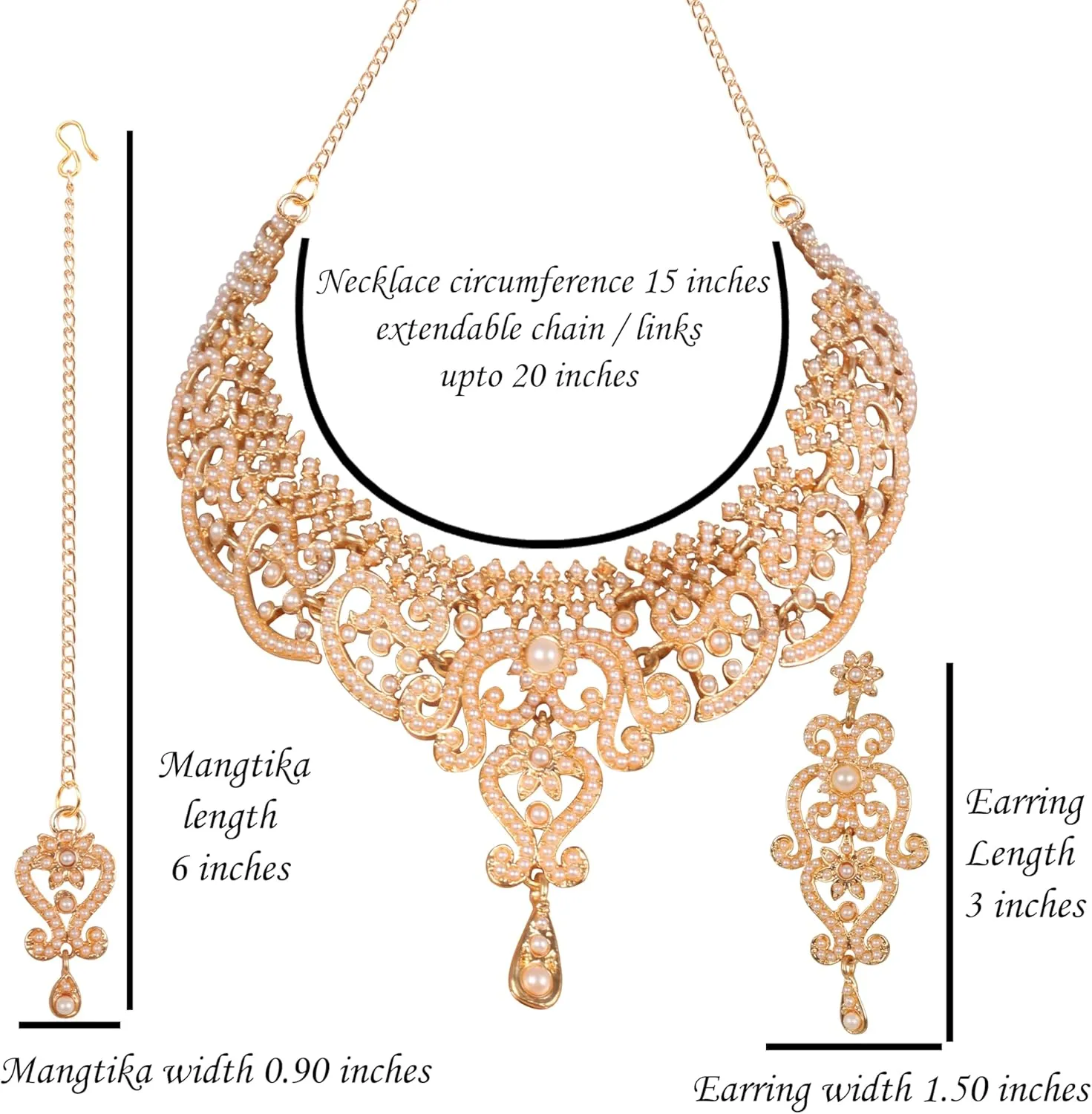 Touchstone Indian jewelry set for women bollywood gold jewellery wedding outfits necklace sets earrings bridal maang tikka fancy costume girls big desi accessories rhinestone in gold or silver tone