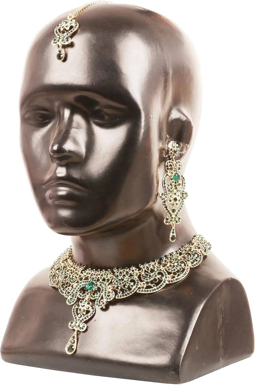 Touchstone Indian jewelry set for women bollywood gold jewellery wedding outfits necklace sets earrings bridal maang tikka fancy costume girls big desi accessories rhinestone in gold or silver tone