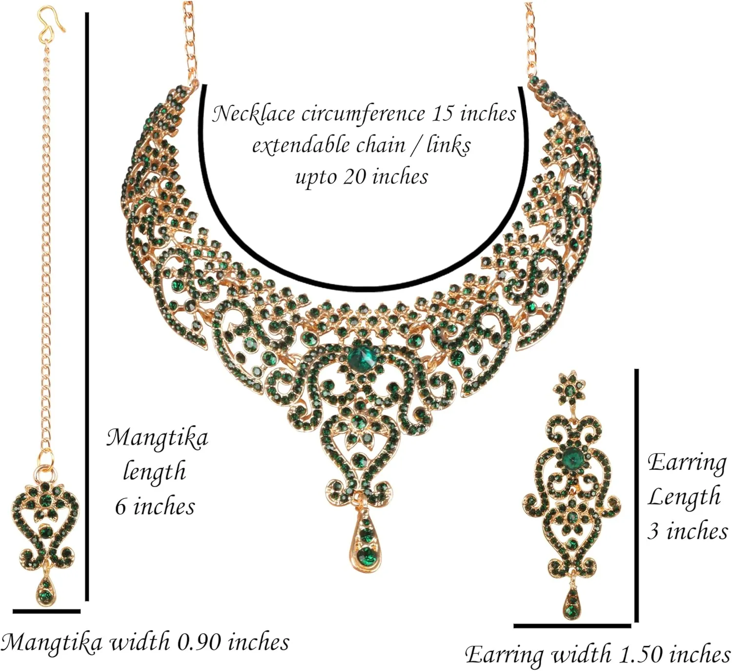 Touchstone Indian jewelry set for women bollywood gold jewellery wedding outfits necklace sets earrings bridal maang tikka fancy costume girls big desi accessories rhinestone in gold or silver tone